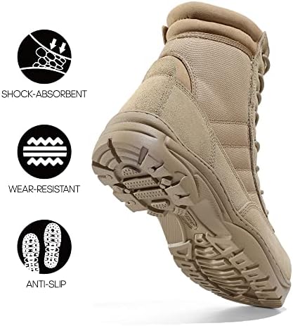 NORTIV 8 Men's Steel Toe Work Boots Side Zipper