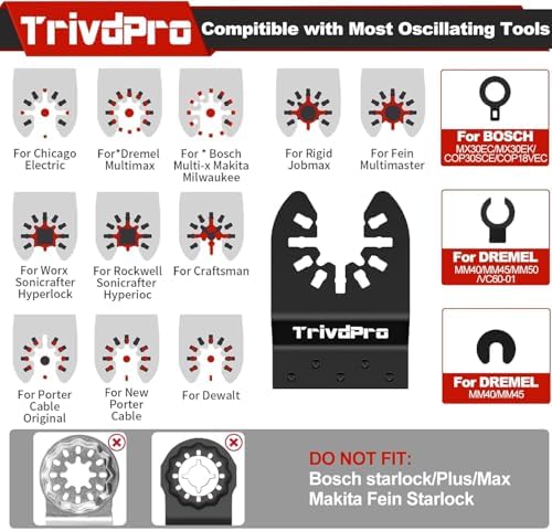 TrivdPro 105PCS Oscillating Saw Blades for Wood Plastics Metal Cutting