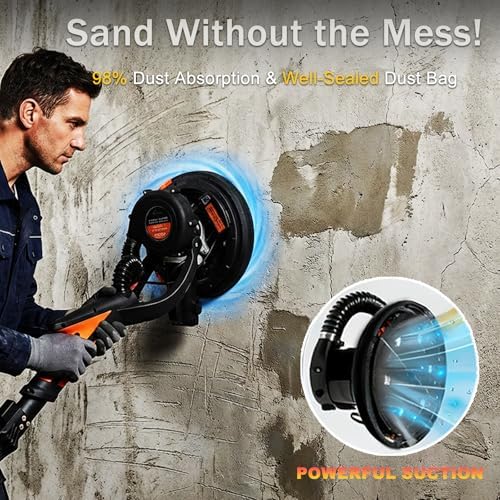 Drywall Sander with Vacuum, 780W 7-Speed Popcorn Ceiling Removal Tool
