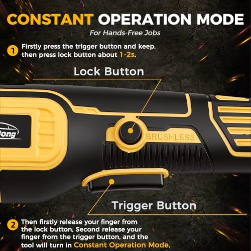 Upgraded Cordless Buffer Polisher Compatible with DEWALT 20V Battery, 8000 RPM Max Brushless Motor, Car Polisher 5" Backing Plate, Detachable Handle, Ideal for Car Detailing, Sanding & Waxing