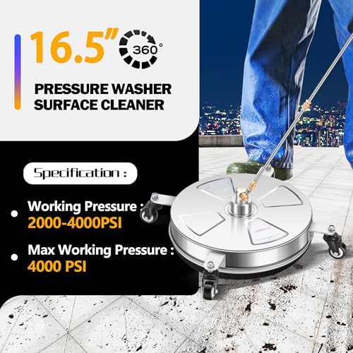 LidoDola 16'' Pressure Washer Surface Cleaner, Power Washer Accessory