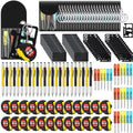 96 Pcs Mini Screwdriver Tape Keychain Set Multitool Pen Card Father's Gifts Bulk Mini Tool Set for Adult Men Dad (Yellow,Black)
