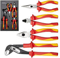 AKM 4-Piece 1000V VDE Insulated Tools Set - Pliers Set With Tongue & Groove, Diagonal Cutting, Long Nose, and Linesman Pliers