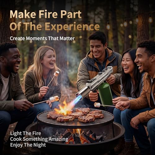 Propane Torch Gun, Adjustable Flame Blow Torch for Cooking and BBQ