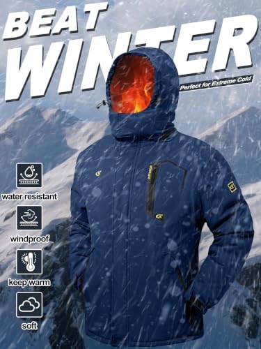 QPNGRP Mens Waterproof Ski Snowboard Jacket Winter Windproof Snow Coat