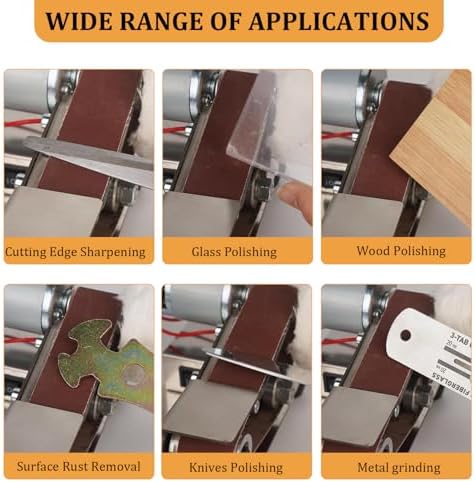 Mini Belt Sander Electric Bench Grinder Sanding Machine 7 Adjustable Speed Grinder Polisher 15 Degree Knife Knife Sharpener for DIY Woodworking,Metal Working,Knife Making,jewelry Making