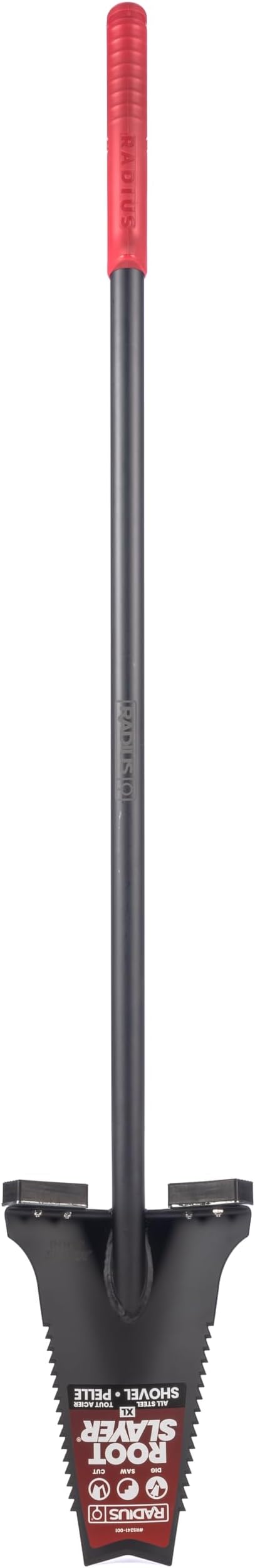 Root Slayer RS241 Heavy Duty All Steel Long Handle Garden Shovel for Digging and Landscaping, Durable Spade, Black