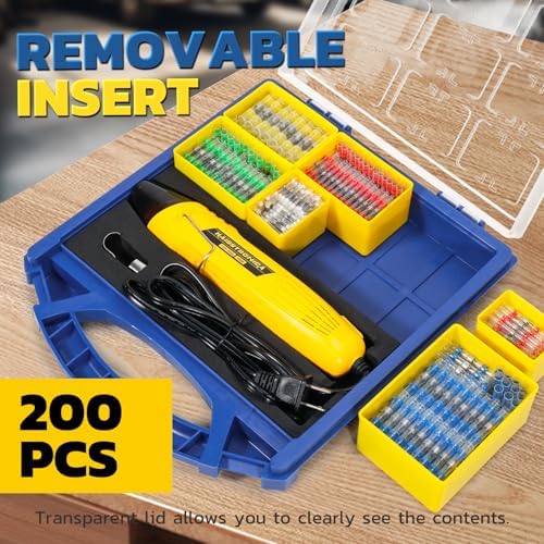haisstronica Solder Seal Wire Connectors with 350W Mini Heat Gun, 200PCS