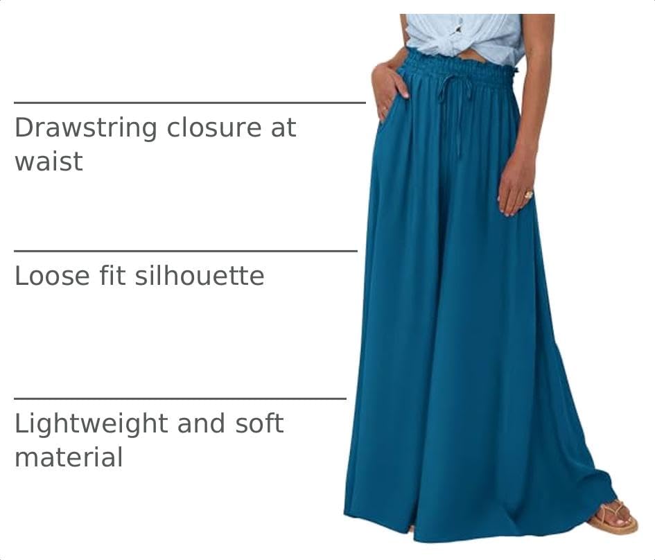 BTFBM Wide Leg Flowy Palazzo Pants for Women
