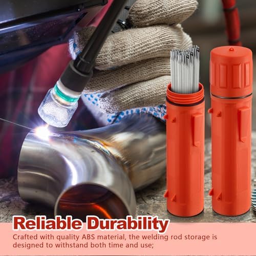 Zonon 4 Pcs Welding Rod Storage Tube 14 Inch Tig Rod Holder, Orange