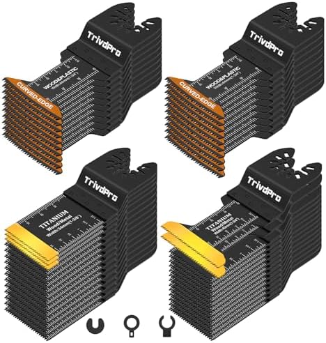 Oscillating Tool Blade Multitool Blades - TrivdPro 50pcs Multi Tool Blades Kits Oscillating Saw Blades for Metal Wood Plastic, Oscillator Blades for Multi Tool Fits Dewalt Milwaukee Ryobi Fein Bosch