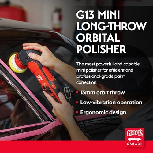 Griot's Garage 10913 G13 Mini Long Throw Orbital 700 W Polisher, 13 mm