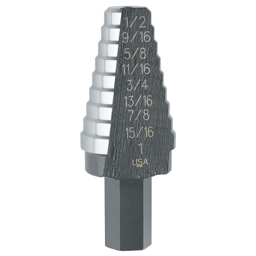 IRWIN Tools UniBit 3/16-Inch to 1/2-Inch Step-Drill Bit, 1/4-Inch Shank (10232), Steel