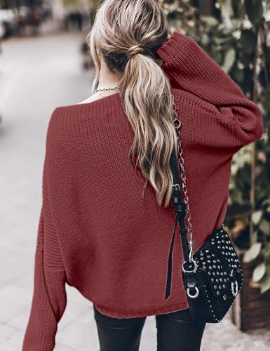Womens Oversized Sweaters Loose Solid Casual Long Sleeve Mock Neck Knitted Jumper Tops