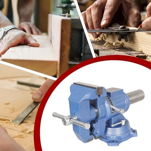 findmall Multipurpose Heavy Duty Multi-Jaw Vise with Swivel Base and Head for Clamping Fixing Equipment - 360-Degree Rotation, Home or Industrial Use (4 inch)