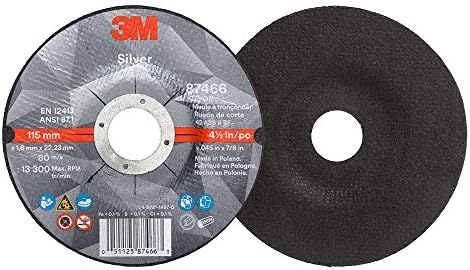 3M Silver Cut-Off Wheel, 87466, 36+, T27, 4.5 in x 0.045 in x 7/8 in