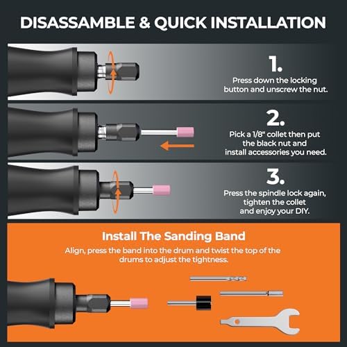 Crafting Tool Combo Kit - Mini Rotary, Airbrush Gun with Compressor for Sanding, Carving, Engraving, Painting, 20V Power Share Battery and 45-Piece Accessories Included