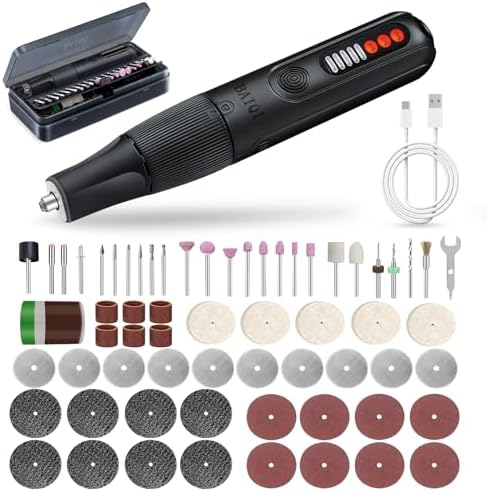 8.0V Cordless Rotary Tool, 5 Speeds, 65 Pcs Rotary Tool and Accessories Multi-Purpose For Carving, Engraving, Sanding, Polishing and Cutting,DIY Crafts