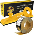 Dura-Gold Pro Series Rigid Longboard Hand Sanding File Block with Both Hook & Loop Backing and PSA Backing Conversion Adapter Pad with 80 Grit Gold PSA Longboard Sandpaper