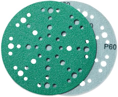 6" 60 Grit Sanding Discs, 49-Hole Hook & Loop for Festool Sanders, 100 Pcs