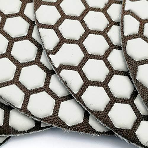 SHDIATOOL 5 Inch Dry Diamond Polishing Pads Set of 7 Pieces Plus a Rubber Backer for Granite Marble Quartz