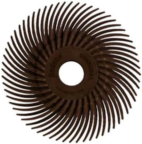 Dedeco Sunburst Radial Bristle Discs 12-Pack - 3" Curved - 3/8" Arbor - Brown 36 Grit (Ultra-Coarse) - Aluminum Oxide for Polishing & Finishing