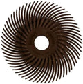 Dedeco Sunburst Radial Bristle Discs 12-Pack - 3" Curved - 3/8" Arbor - Brown 36 Grit (Ultra-Coarse) - Aluminum Oxide for Polishing & Finishing