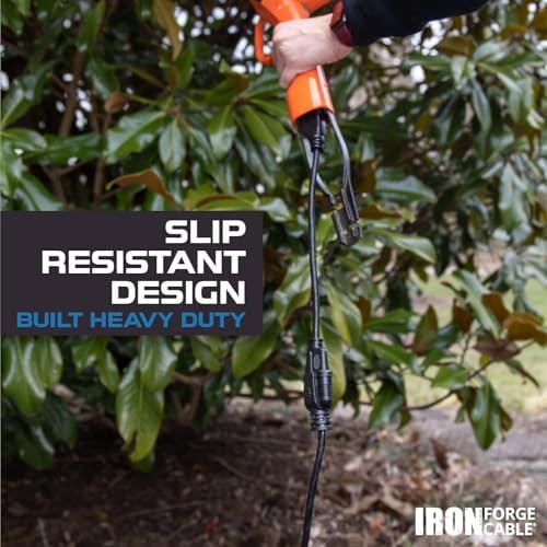 Iron Forge Cable 10 Gauge Extension Cord Heavy Duty, 25 Ft - Black SJTW