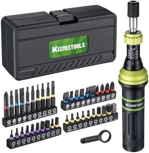 Torque Screwdriver Set, 10-80 In-lb with Adapter for Gunsmith