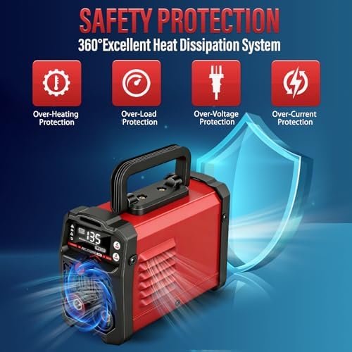 110V Portable Welding Machine, 2 In 1 Stick Welder/Lift Tig Welder Machine, 20-135A IGBT Inverter Mini Welder With Hot Start,Arc Force And Anti-Stick, For Home Diy Arc Welder Auto Repair(Red)