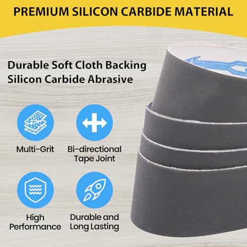 2 x 72 Inch Silicon Carbide Sanding Belts, 8 Pack