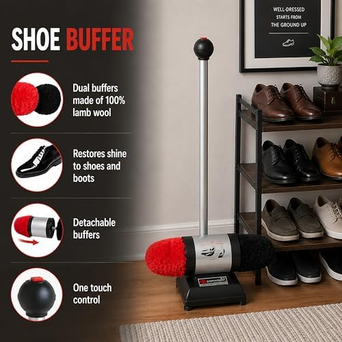 Sunpentown UC-989 Dual-Buffer Shoe Polisher w/Lamb Wool buffers