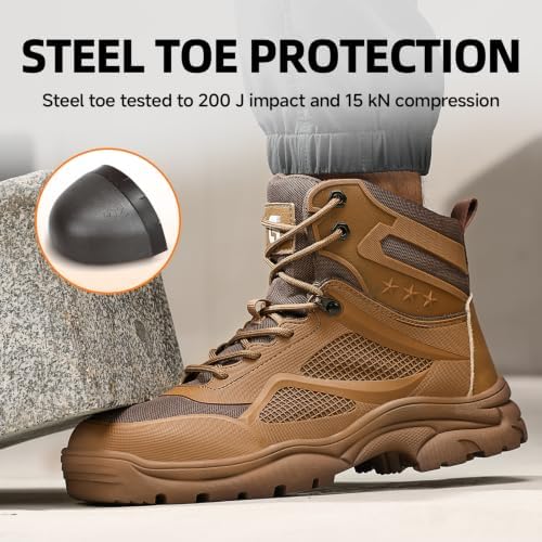 Steel Toe Boots for Men Work Indestructible Safety Boots