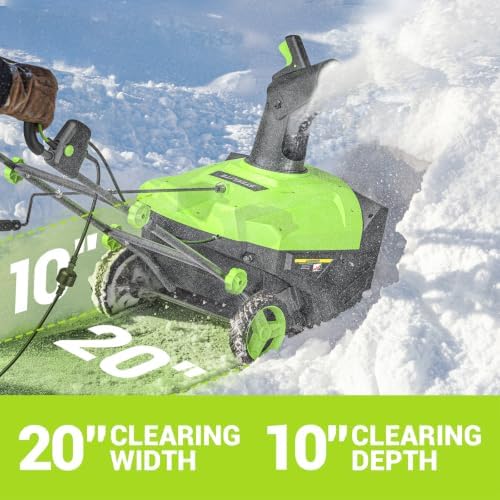 STEELITE 20 Inch Corded Electric Snow Blower, 15 Amp, Dual LED Lights, Adjustable Chute
