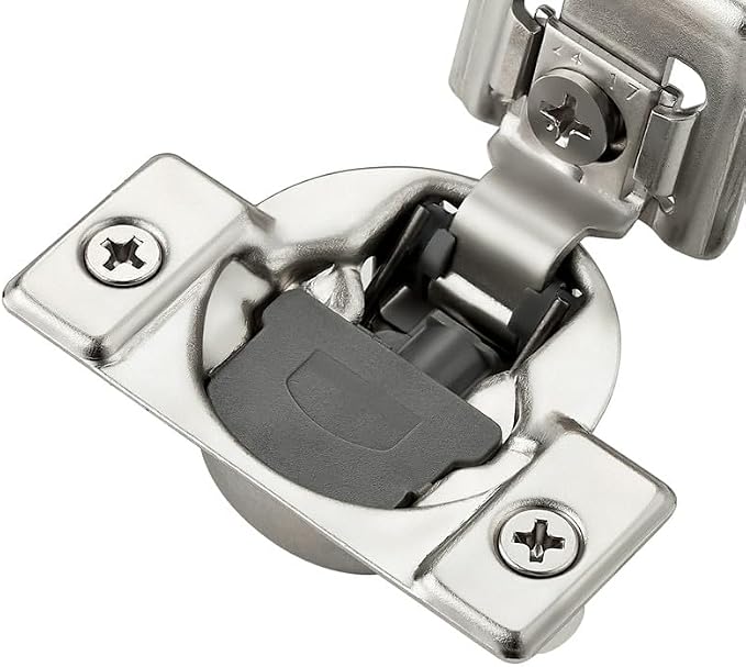 2 Pack 1 Pair 1-3/8 inch Overlay Soft Close Hinges for Kitchen Cabinet Hinges Satin Nickel Hidden Hinges Stainless Steel Concealed Hinge self Closing
