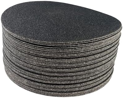 7 Inch Premium Sanding Discs, 25 Pack Hook and Loop Sandpaper, 800 Grit Grinder Sanding Disc, No Hole Black Silicon Carbide Sandpaper Discs for Stone, Metal, Wood, Floor, Paint and Plastics