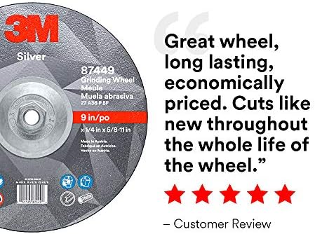3M Silver Depressed Center Grinding Wheel, 87449, 36+, T27 Quick Change