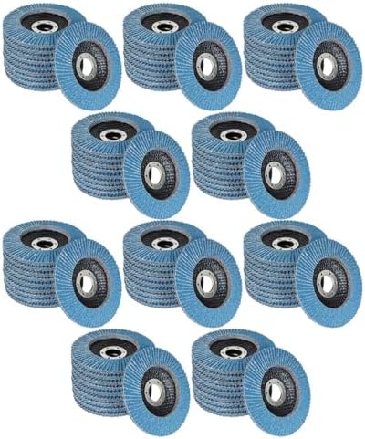 findmall 100 Pack 4-1/2" X 7/8" 60 GRIT Premium Zirconia Type 29 Flap Disc Grinding Wheel Sandpaper for Angle Grinder, Sanding Discs, Finishing