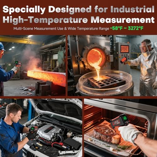 Infrared Thermometer Temperature Gun, 3272°F, 50:1