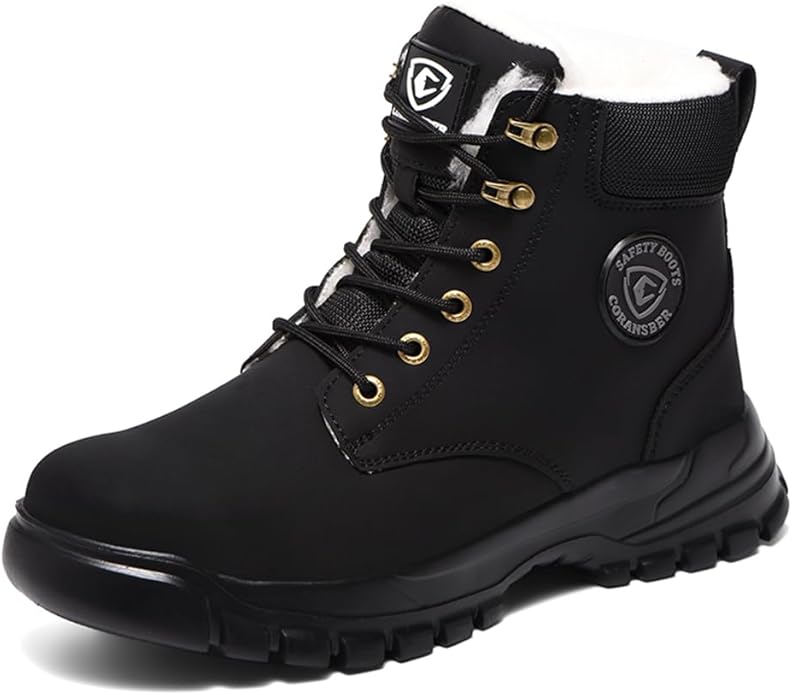 Steel Toe Boots for Women Wateproof Safety Shoes Men Lightweight Composite Toe Boots Leather Construction Steel work Shoes