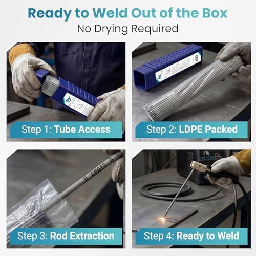 E6013 Welding Rods 1/8”, 5 lb — Premium Carbon Steel Stick Welding Electrodes, Smooth Arc, Easy Slag Removal, All‑Position, Beginner‑Friendly, Sheet Metal & Mild Steel, AC/DC & 110V Compatible