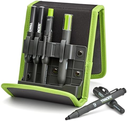 Tracer Construction Pencil Kit - Carpenter Pencils w/Markers - 5pc Set