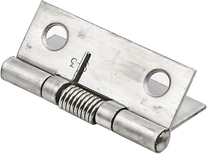 Spring Hinge Self Opening 1.5 Inch Length Stainless Steel Hinge - 4pcs