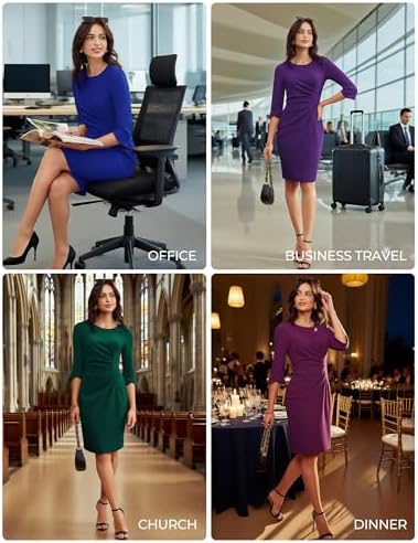 GRACE KARIN Work Dresses for Women 3/4 Sleeve Sheath Business Dress
