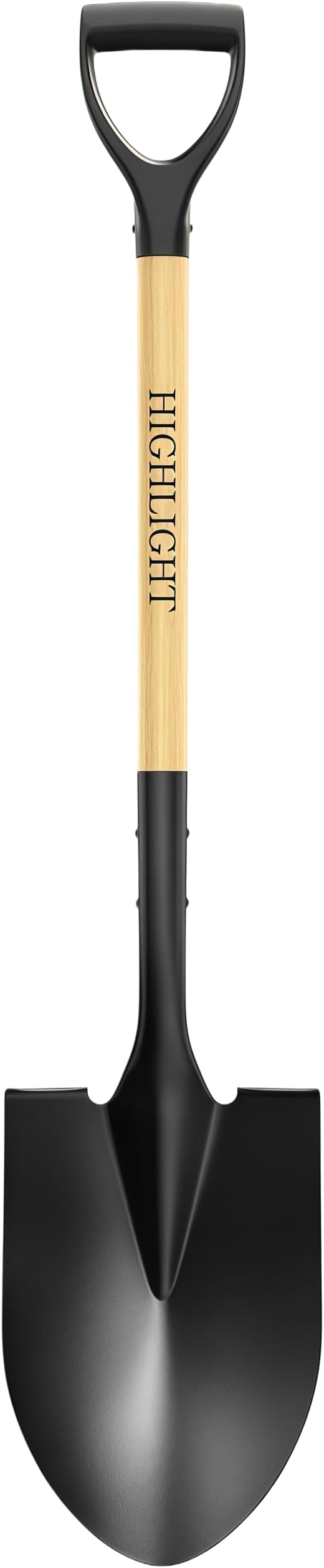 Heavy Duty Garden Shovel for Digging, 41 Inch Round Point with D-Handle, Cold Rolled Steel Blade- for Edging, Trenching, Transplanting, Snow Removal - Wood Handle for Camping, Beach, Car Emergency