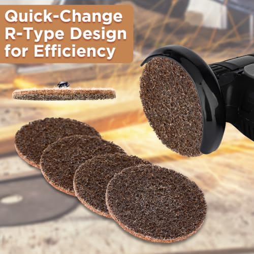 50 Pcs 2 Inch Sanding Discs Khaki Quick Change Sanding Discs Nylon Surface Conditioning Grinder Wheels for Angle Grinder, Stock and Rust Removal, Grinding, Deburring