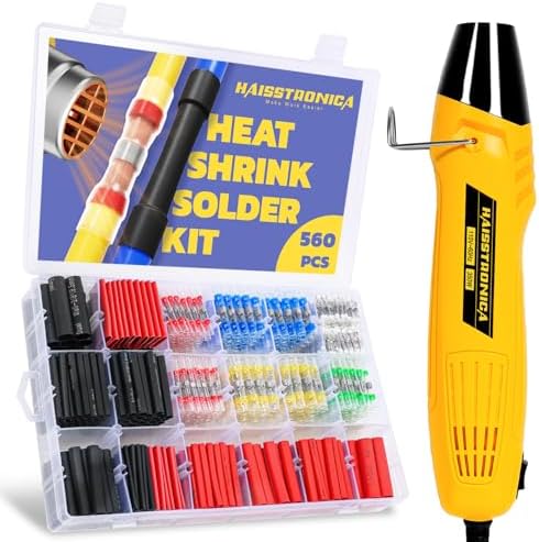 haisstronica 560PCS Wire Repair Kit, Solder Seals, 3:1 Tubing, Heat Gun