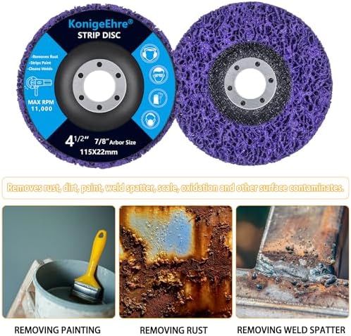 12 Pack 4-1/2" x 7/8" Strip Discs Stripping Wheel Fit Angle Grinder Clean and Remove Paint Coating Rust Welds Oxidation