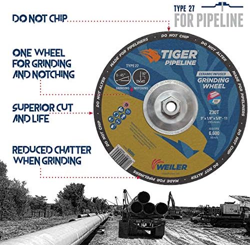 Weiler 58094 7" x 1/8" Tiger Pipeline, Z30T, 5/8"-11 Nut (Pack of 10)
