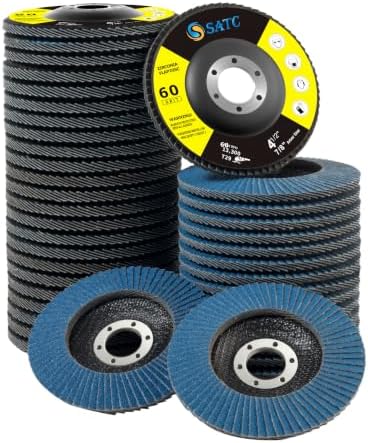 S SATC Flap Discs 4 1/2 for Angle Grinder 40 Pack Bevel Type Sanding Discs 60 Grit Zirconia Flap Wheels Type 29